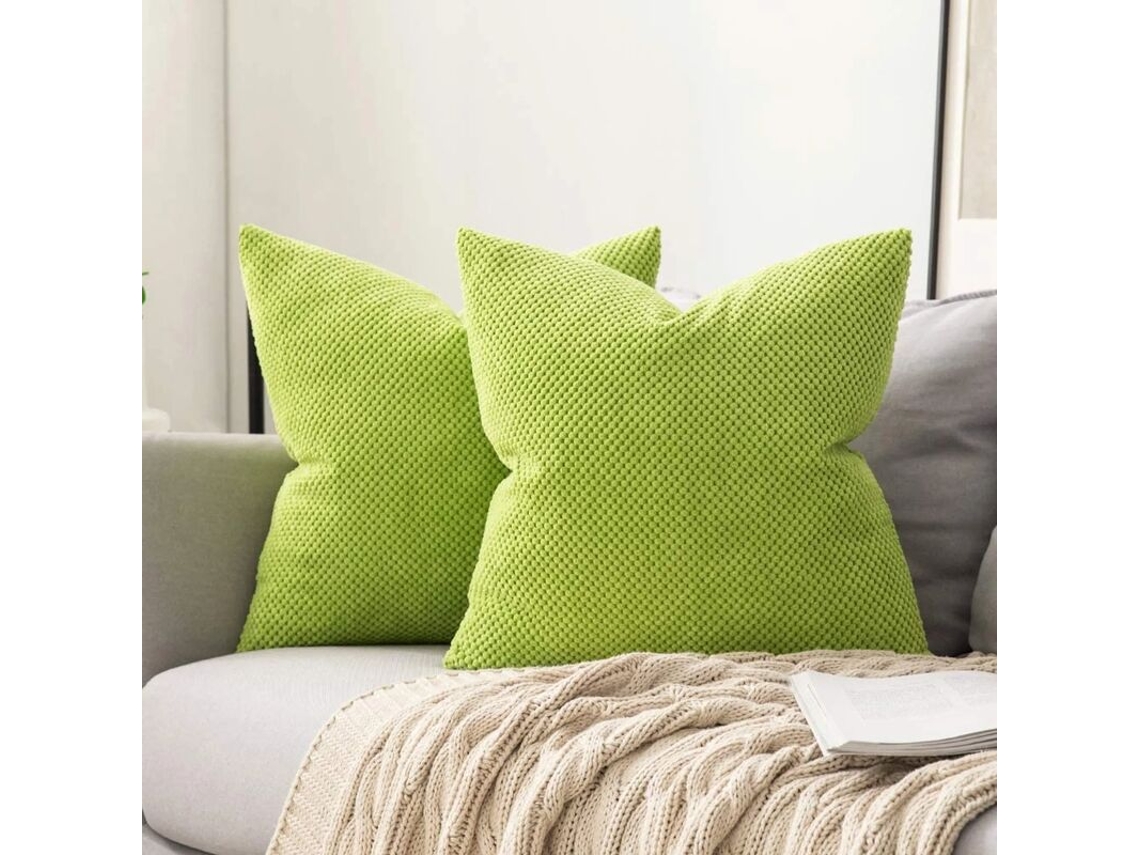Conjunto De 2 Fronhas Com Estampa De Abacaxi, Macias E Lisas, Quadradas, Decorativas, Para Sofá, Quarto E Carro, 45x45 Cm (18x18 Polegadas), Cor Verde
