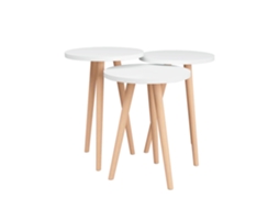 Mesa de Centro Redonda 49X35X35 Branca VENPRODIN