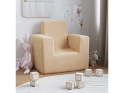 Vidaxl Sofá Infantil Pelúcia Macia Cor Creme
