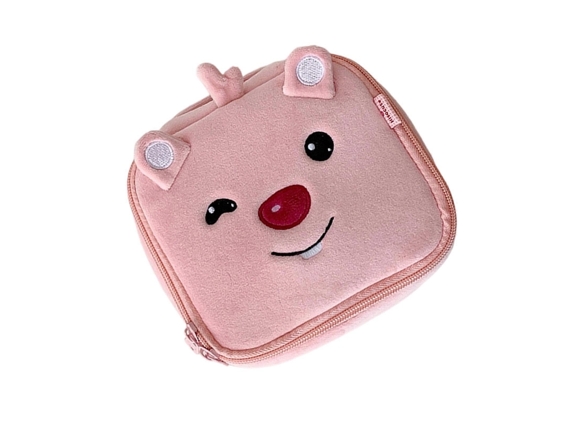 Nécessaire De Maquiagem De Desenho Animado, Grande, Em Pelúcia, Com Compartimentos, Ideal Para Viagens. Cor Rosa. Hengjian