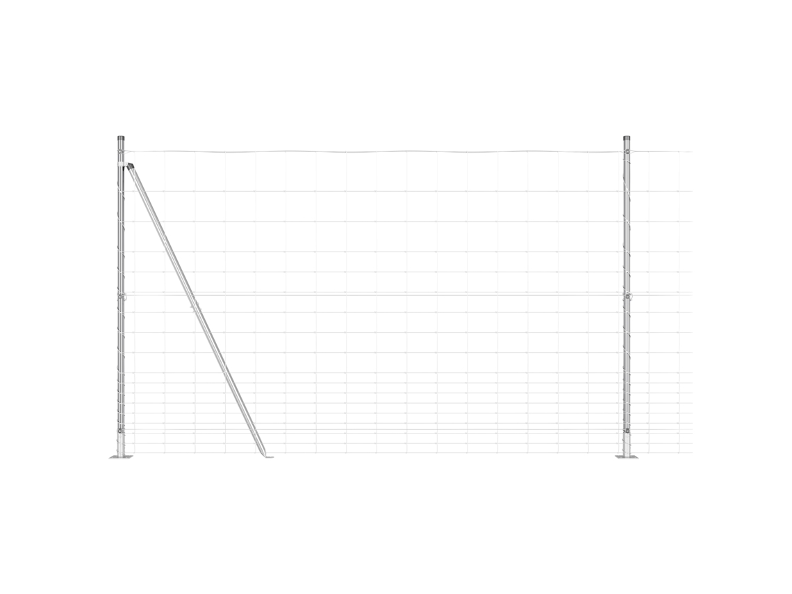 Conjunto 1 Poste De Cerca Externo Vidaxl Prateado Aço (25 X 1,5 M)
