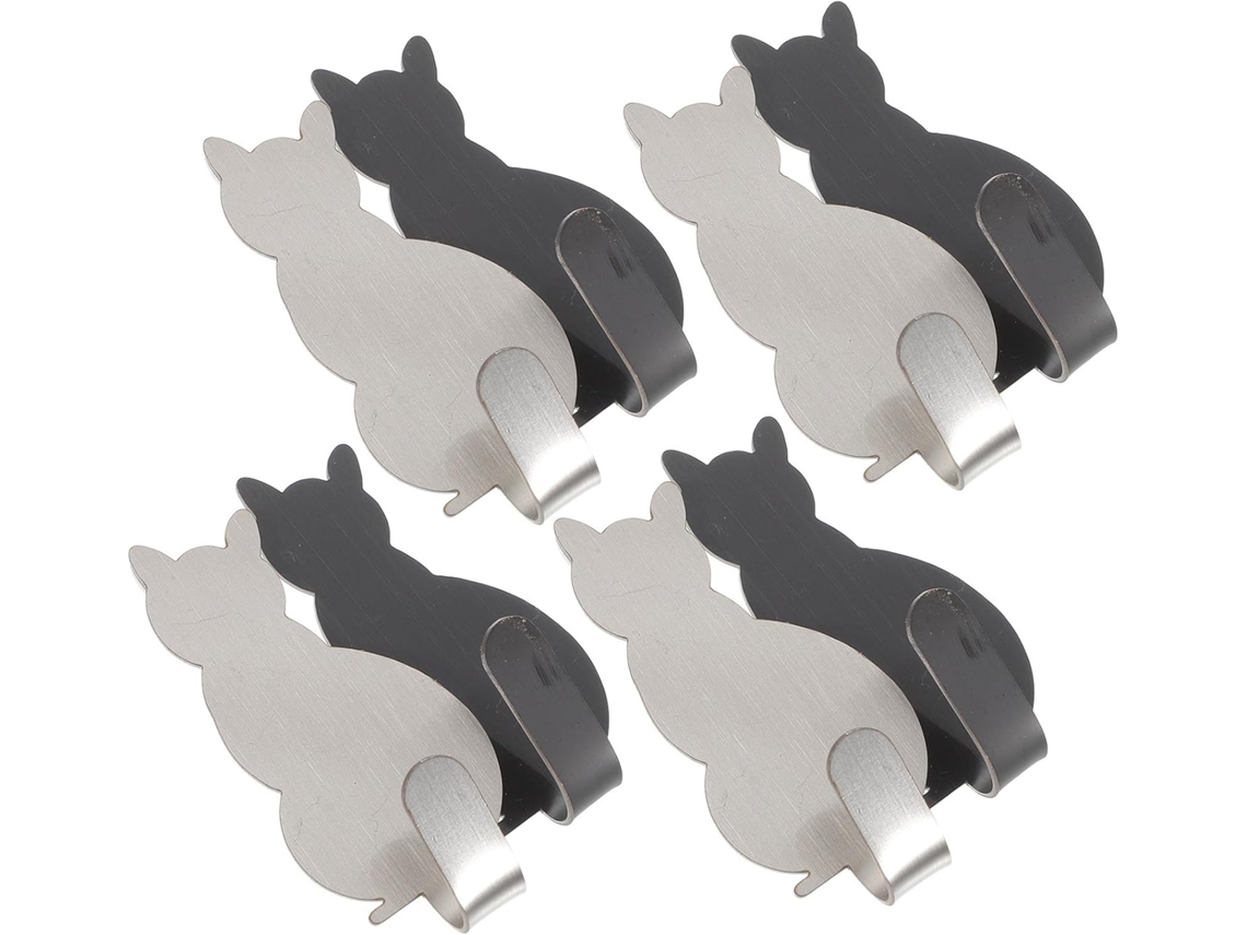 Conjunto De 8 Ganchos Adesivos Parede Em Formato Gato, Ideais Para