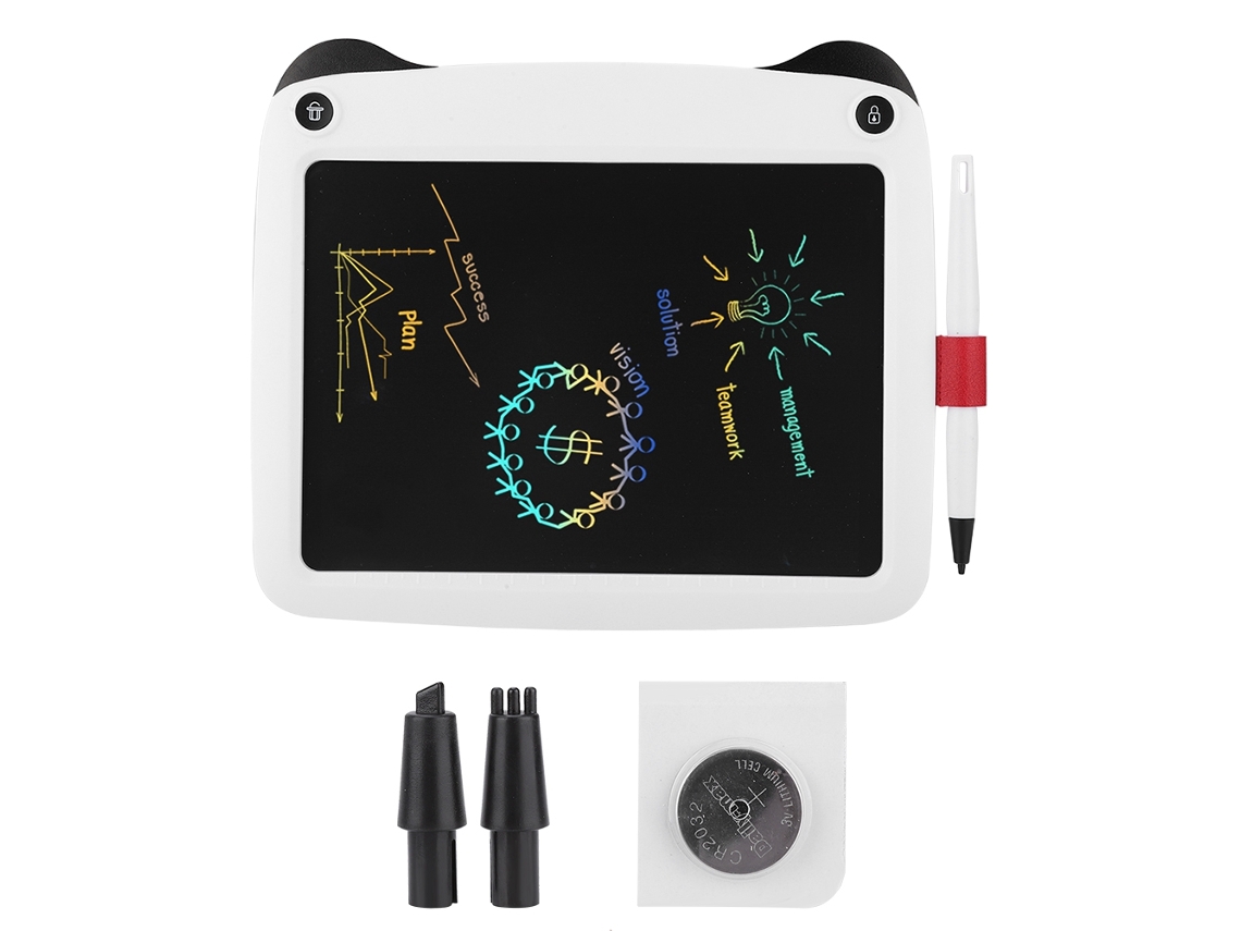 Lurelia, Tablet Lcd, 9 Polegadas, Branco, Monocromático, Caneta, Apagável, Infantil, Proteção Ocular, Portátil, Sensível Pressão