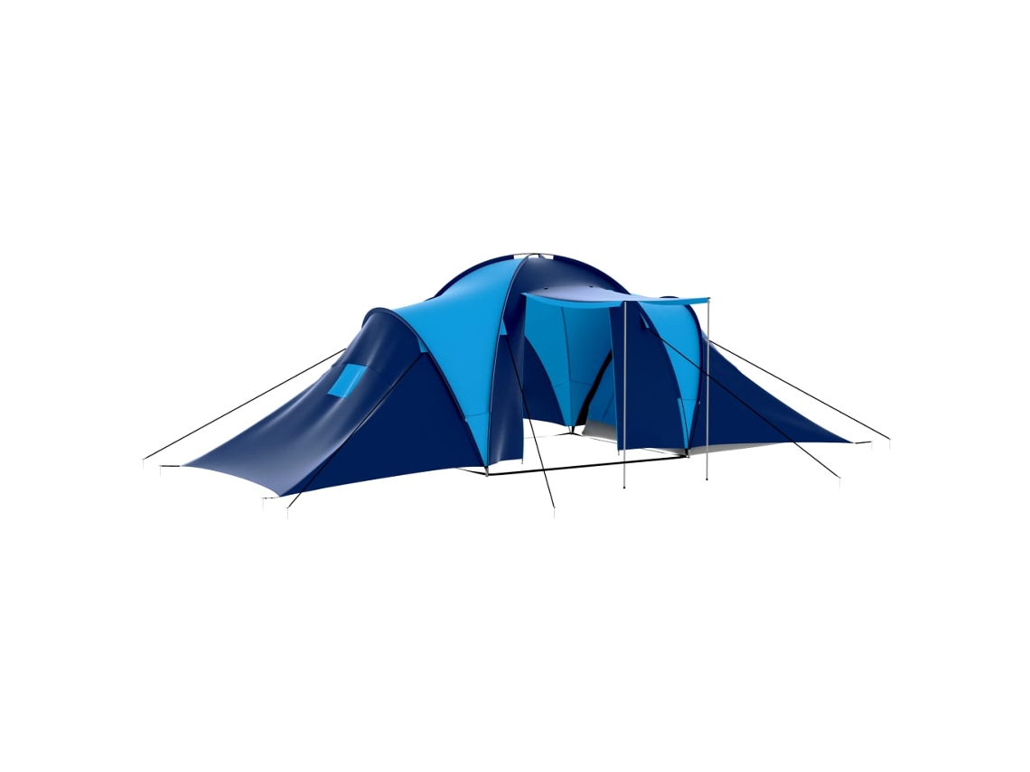 Vidaxl Tenda De Campismo 9 Pessoas Tecido Azul Escuro E Azul