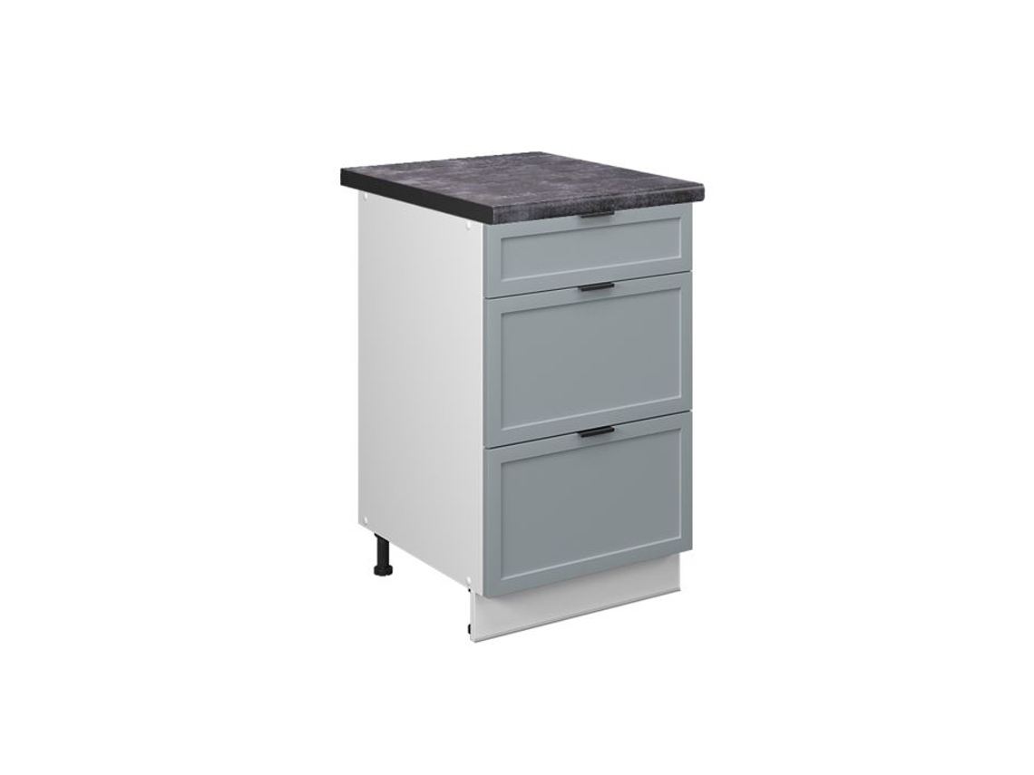 Móveis de cozinha Fame-Line, 50cm, PT Antracite, Azul claro-cinza, Branco, VICCO