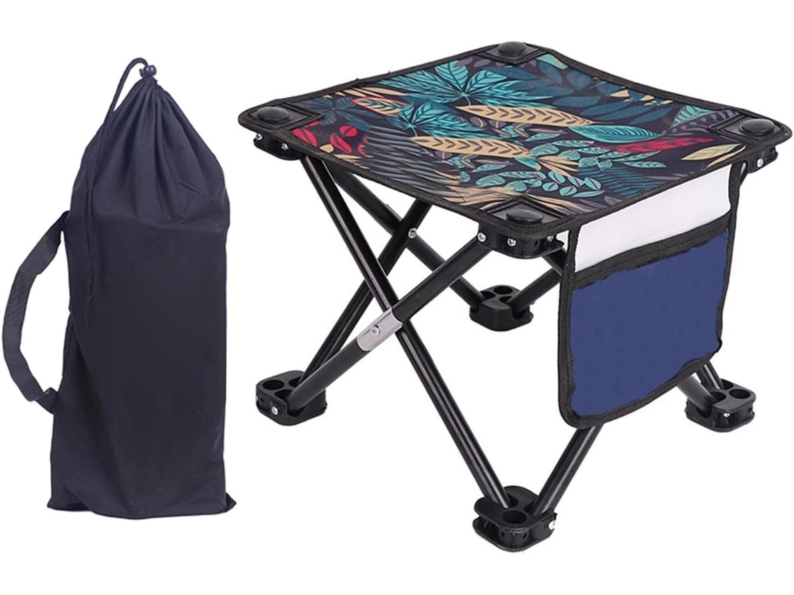 Banqueta dobrável portátil AQUAFORGE, 33x33x32cm, azul, para camping