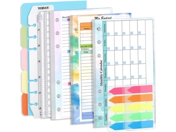 Conjunto de folhas de planejamento A6, 6 folhas, kit completo com páginas financeiras para orçamentos.