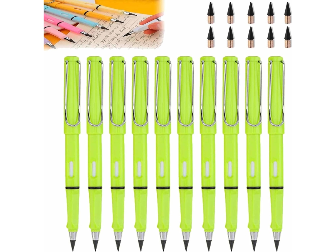 10 Sets Black Technology Peil, Inkless Eternal With Eraser, Black