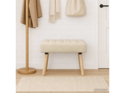 Vidaxl Banco Com Tufting Em Canal Creme 60 X 40 X 45 Cm Tecido