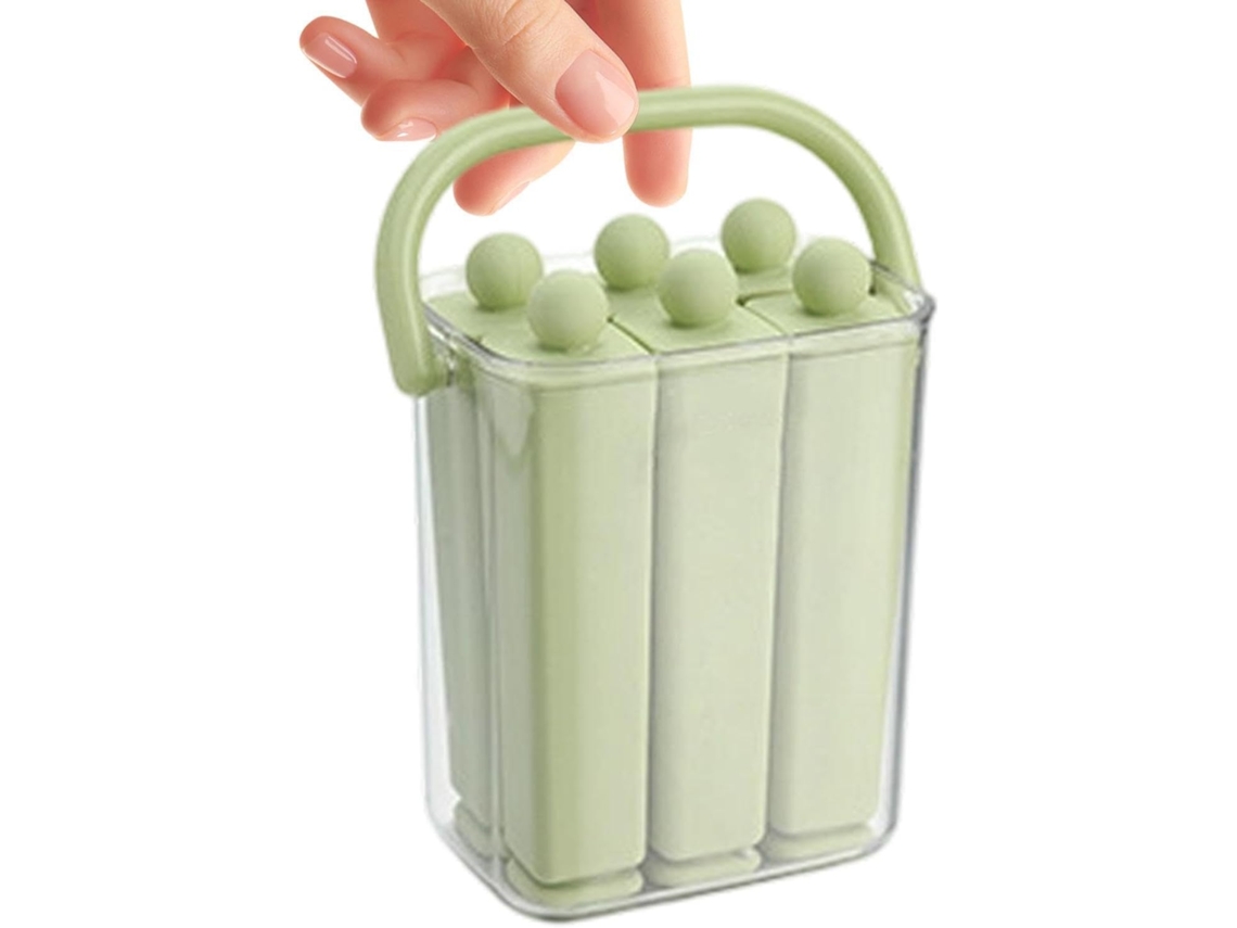 Forma De Gelo Com Tampa, Palitos De Silicone Longos E Reutilizáveis