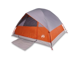 VIDAXL Tenda de Campismo Cúpula P/ 3 Pessoas Impermeável Cinza/Laranja