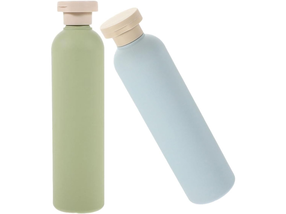 Conjunto De 2 Frascos De Shampoo Vazios Em Plástico, Reutilizáveis E Leves