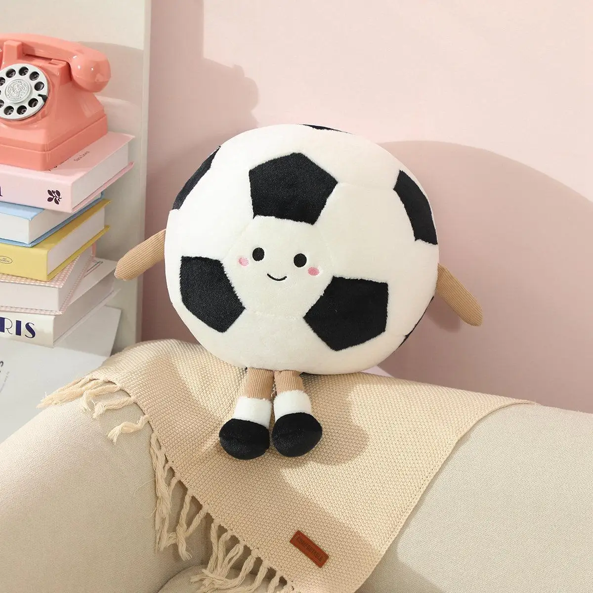 Brinquedo de Pelúcia Fofo, Boneca Feita À Mão, Almofada Adorável MDUG (bola de Futebol 28cm)