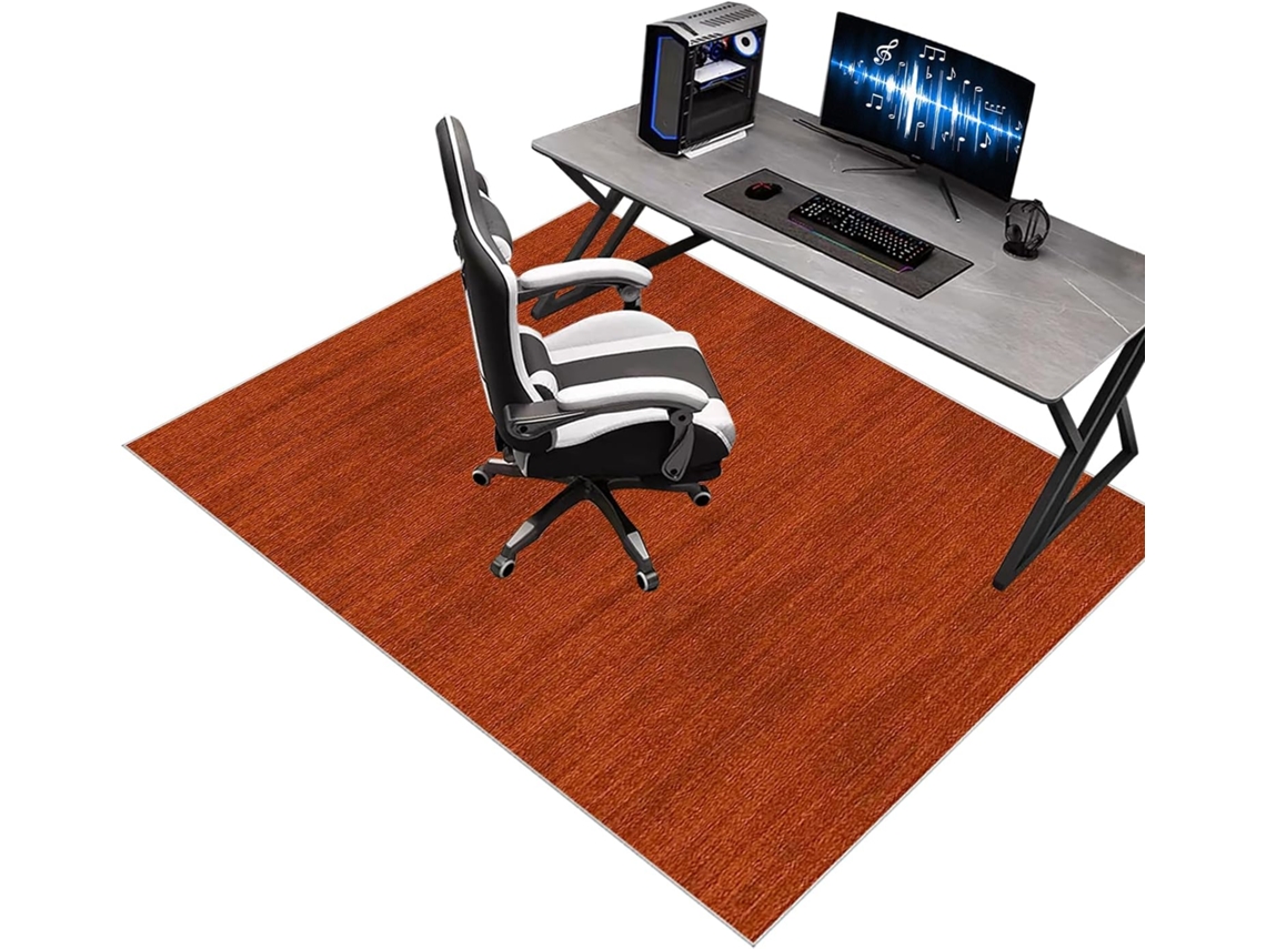 Tapete Cadeira Protetor Piso Escritório Antiderrapante 70 X 90 Cm Madeira Gamer,