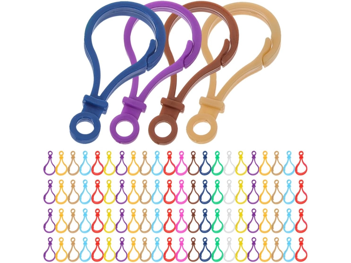 Chaveiro Plástico Colorido Clips Villcase, Fabricado Lagosta Pequeno, Pacote Com 120 Peças Para Artesanato, Chaveiro