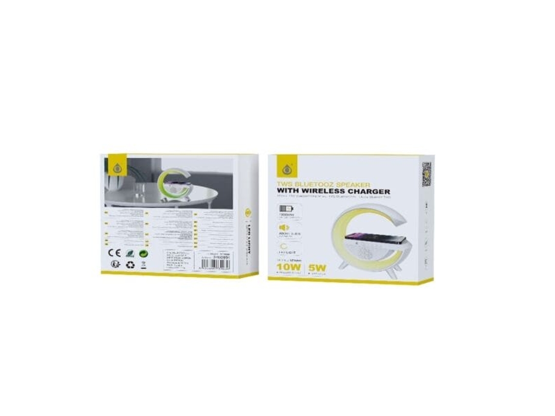 Led Coluna Bluetooth Led Branco One Plus