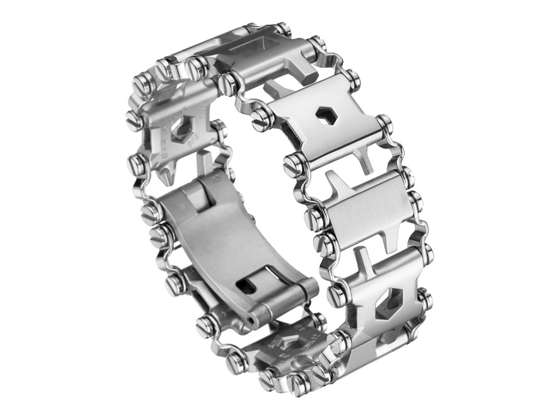 Pulseira Multifuncional Com Chave De Fenda Em Aço Inoxidável Prata
