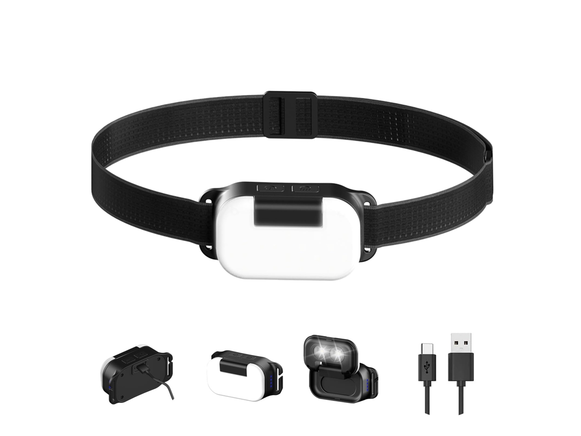 Farol De Led, Lâmpada De Cabeça Múltipla Ajustável Flip 180 °, Faróis Recarregáveis ​​de 7 Modos Para Testa, Farol Leve Com Faixa De Cabeça