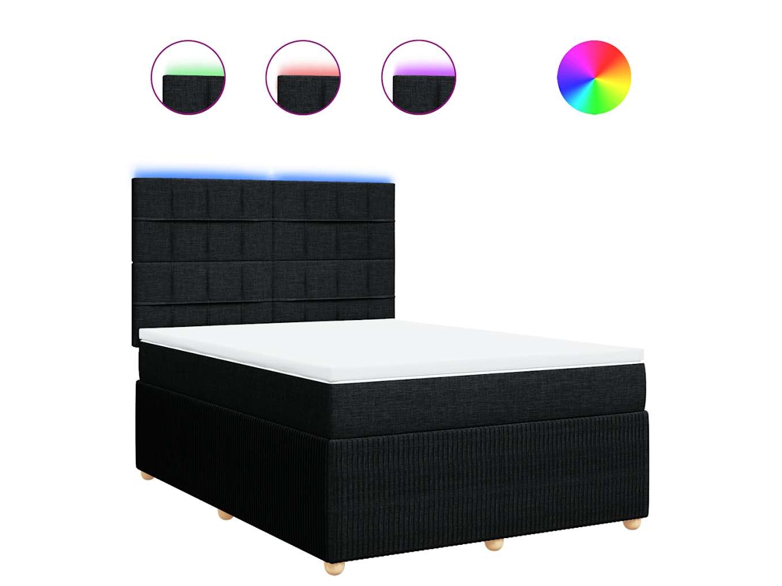 Box Spring Bed, Box Spring Beds Vidaxl Preto Tecido (140 X 190 Cm)