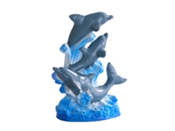 Resinado com 3 Golfinhos Cinzentos, Peça Decorativa Náutica LAXISCREED