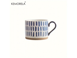 Caneca de Café Nórdica de Cerâmica, 450 Ml, Alça Retrô, Grande Capacidade MDUG (estilo D)