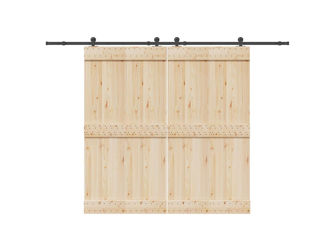 Vidaxl Kit De Ferragens Para Porta Deslizante 305 Cm Aço Preto