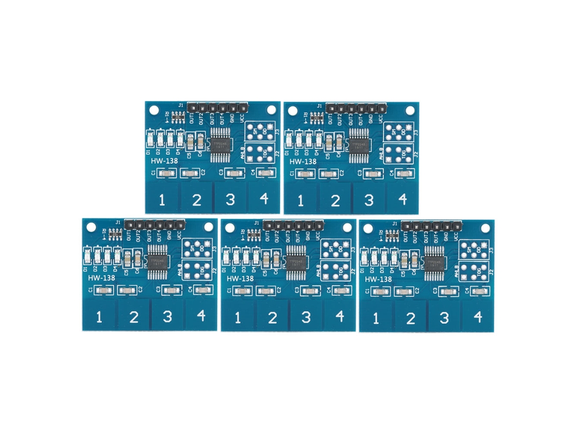 Módulo de Interruptor Táctil Capacitivo Ttp224 4 Canais Sensor Digital Equipamento Elétrico 5pcs