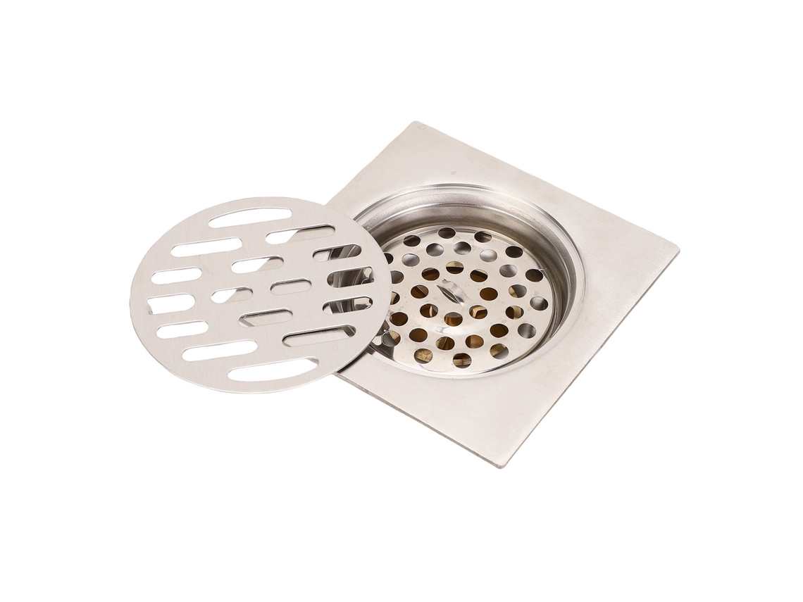Ralo de Chão Quadrado de Cobre Aço Inoxidável vedação automática desodorante para Banheiro Cozinha