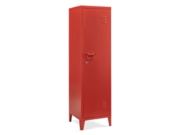 Cacifo Individual Kurikka Com 2 Prateleiras Metal 137x38x38 Cm Vermelho [EN.CASA]