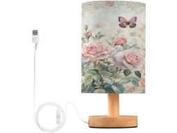 Abajur De Cabeceira Aquarelado Com Porta Usb, Sem Necessidade De Lâmpada, Luz Led Quente Para Quarto, Sala De Estar