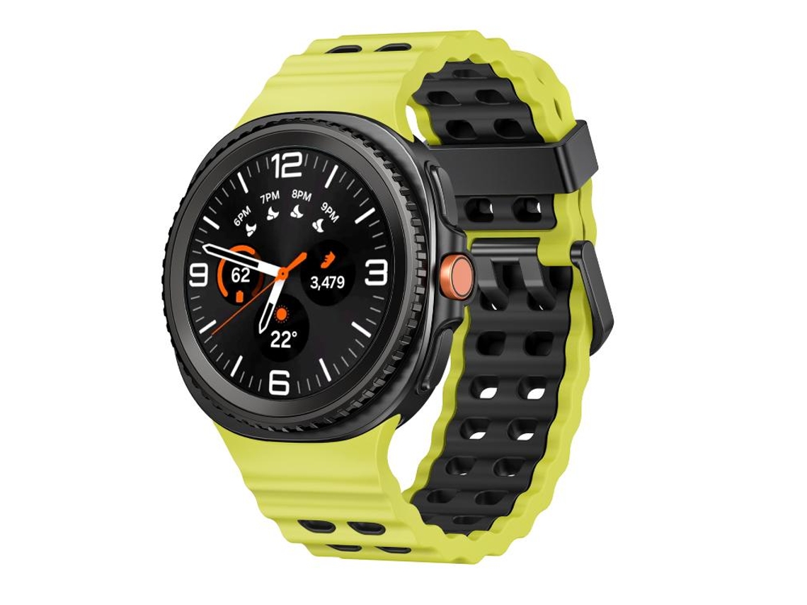 Bracelete Silicone Bicolor com Fivela de Liberação Rápida para Samsung Galaxy Watch 8 / 8 Classic Cinza limão XIAOMOYU