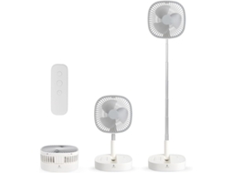 Ventilador Oscilante Portátil, Dobrável, Bateria Recarregável De 7200mah, Temporizador Com Controle Remoto Branco Siurn