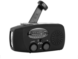 Rádio Solar Portátil, Am/fm Autoalimentado com Manivela, Lanterna com 3 Leds AQUAFORGE