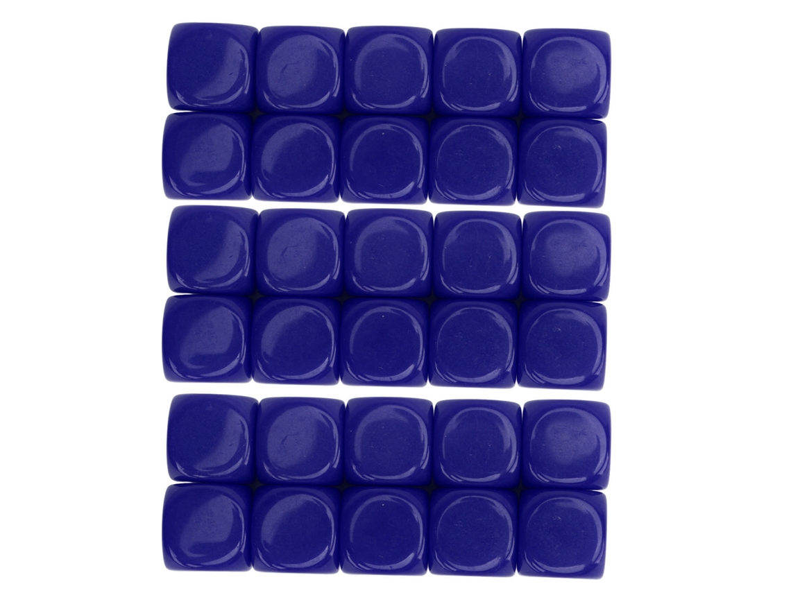 30 Dados de plástico branco 16mm com bordas arredondadas para jogos e ensino | S/MARCA