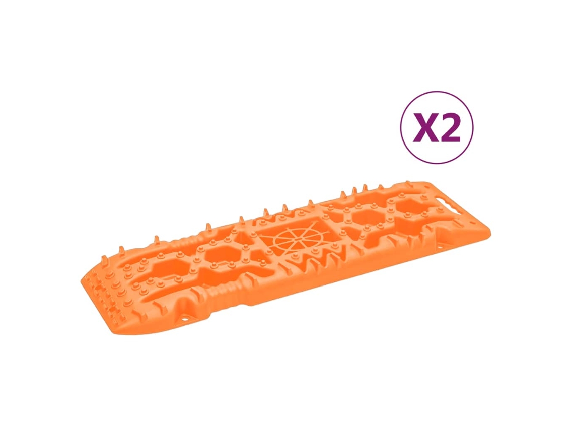 Vidaxl Placas De Tração 2 Pcs 107x31x7 Cm Nylon Laranja