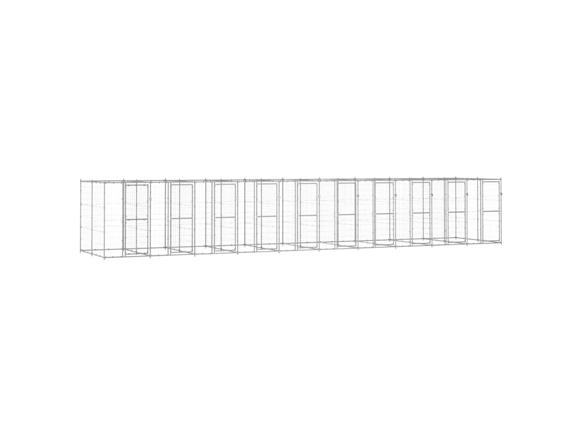 Vidaxl Canil De Exterior 24,2 M² Aço Galvanizado