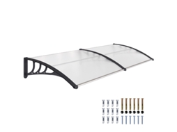 Toldo Exterior Outsunny 195x75cm, Em Policarbonato E Alumínio, Para Varandas, Janelas E Portas, Transparente.