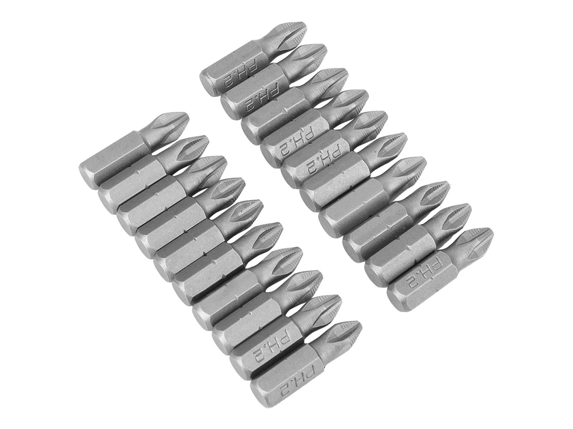 Conjunto De 20 Brocas De Parafusadeira Elétrica Anti-deslizante De Aço S2 Ph2 X 25mm Magnéticas