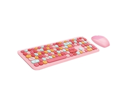 Conjunto De Teclado E Mouse Sem Fio Estilo Vintage