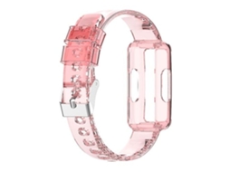 Lurelia Pulseira, Compatível Com Fitbit Luxe Transparente Silicone Integrado De Relógio Rosa, Acabamento Moderno