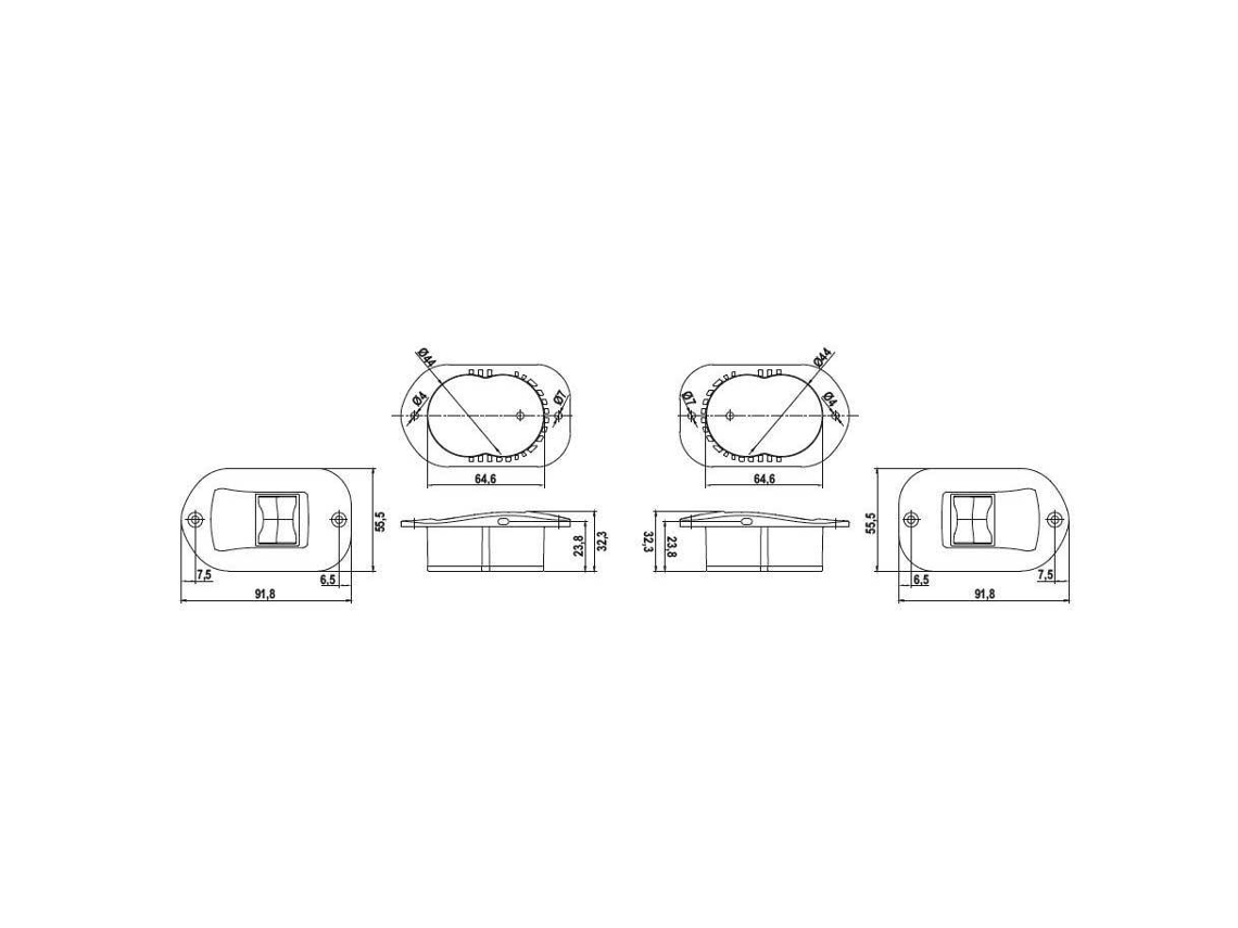 Lalizas Fos Led 12 Port Starboard Side Recessed