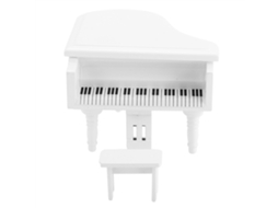 Mali mini Piano de Madeira com Banqueta para Casinha de Bonecas em Escala 1:12 (branco)