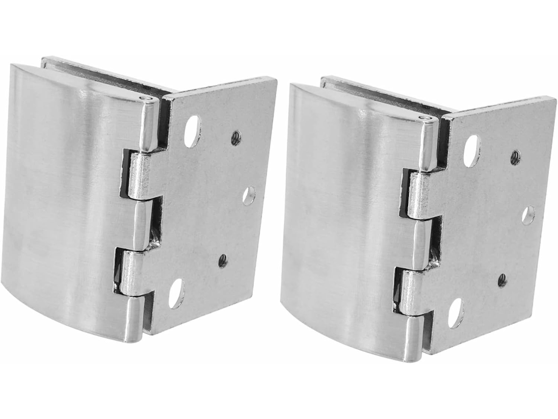 2 Dobradiças Curvas De Liga Zinco Para Portas Armários Vidro.