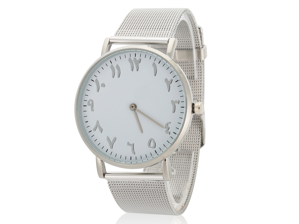 Relógio de Pulso Feminino Analógico com Movimento de Quartzo e Pulseira de Aço Inoxidável (prata)