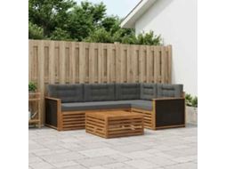Vidaxl Conjunto De Sofás Para Exterior 5 Pcs Natural E Antracite