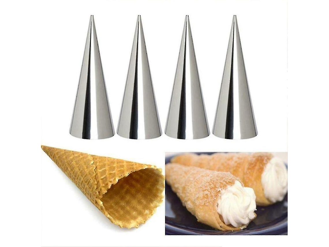 Conjunto de 12 Formas Cônicas de Aço Inoxidável para Doces e Bolos Pequenos.