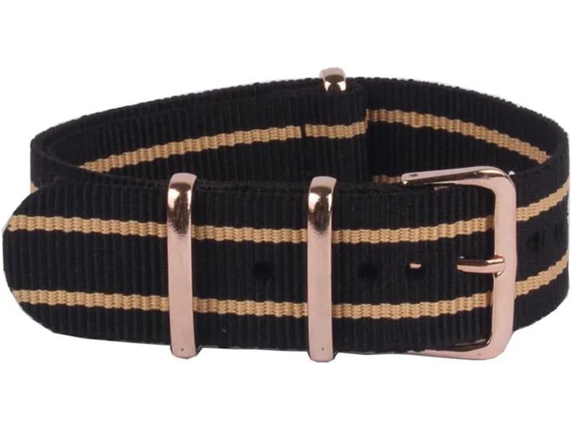 Pulseira de nylon de 22 mm leve e resistente à água com fivela de aço inoxidável S/MARCA