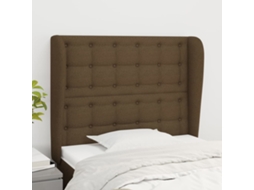 Cabecero con Alas de Tela 103x23x118/128 Cm Marrón Oscuro