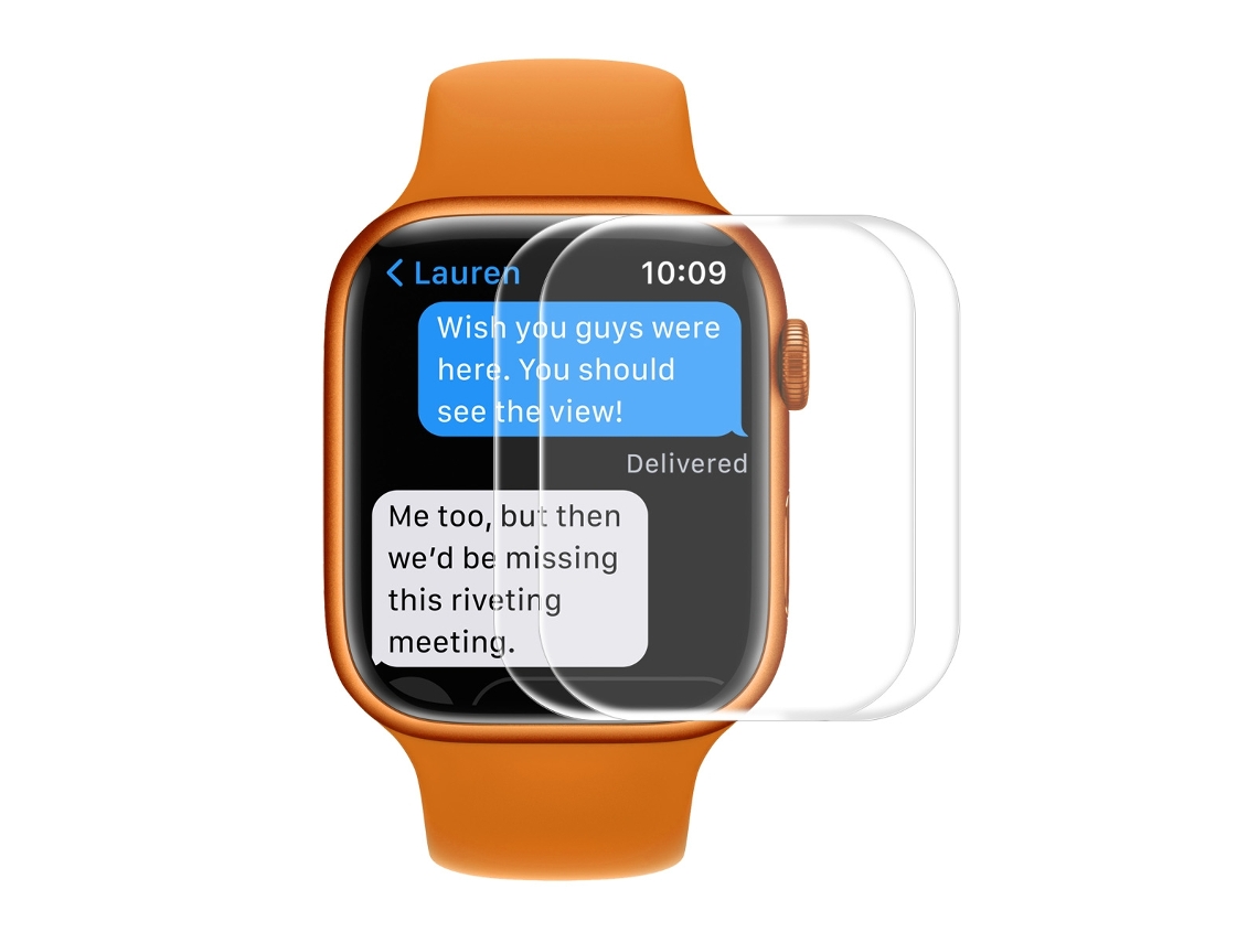 2 peças ENKAY Hat-Prince 3D Curvo Edge Cobertura Completa Vidro Temperado HD Filme Protetor de Tela Para Apple Watch Série 7 45mm (Transparente)