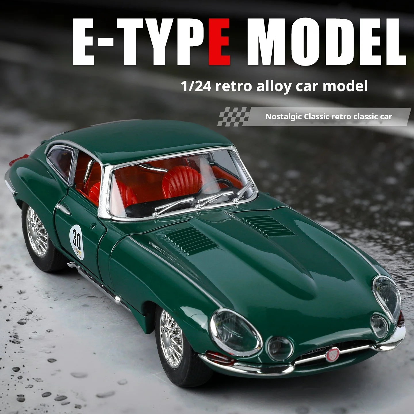 (verde) Modelo Em Miniatura Retrô Do Jaguar E-type Na Escala 1:24.